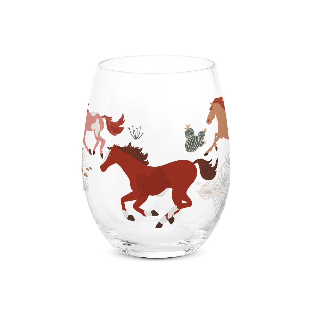 Running Horse Stemless Wine Glass