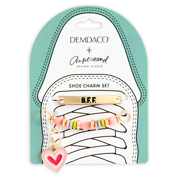 BFF Heart Shoe Charms Set of 3