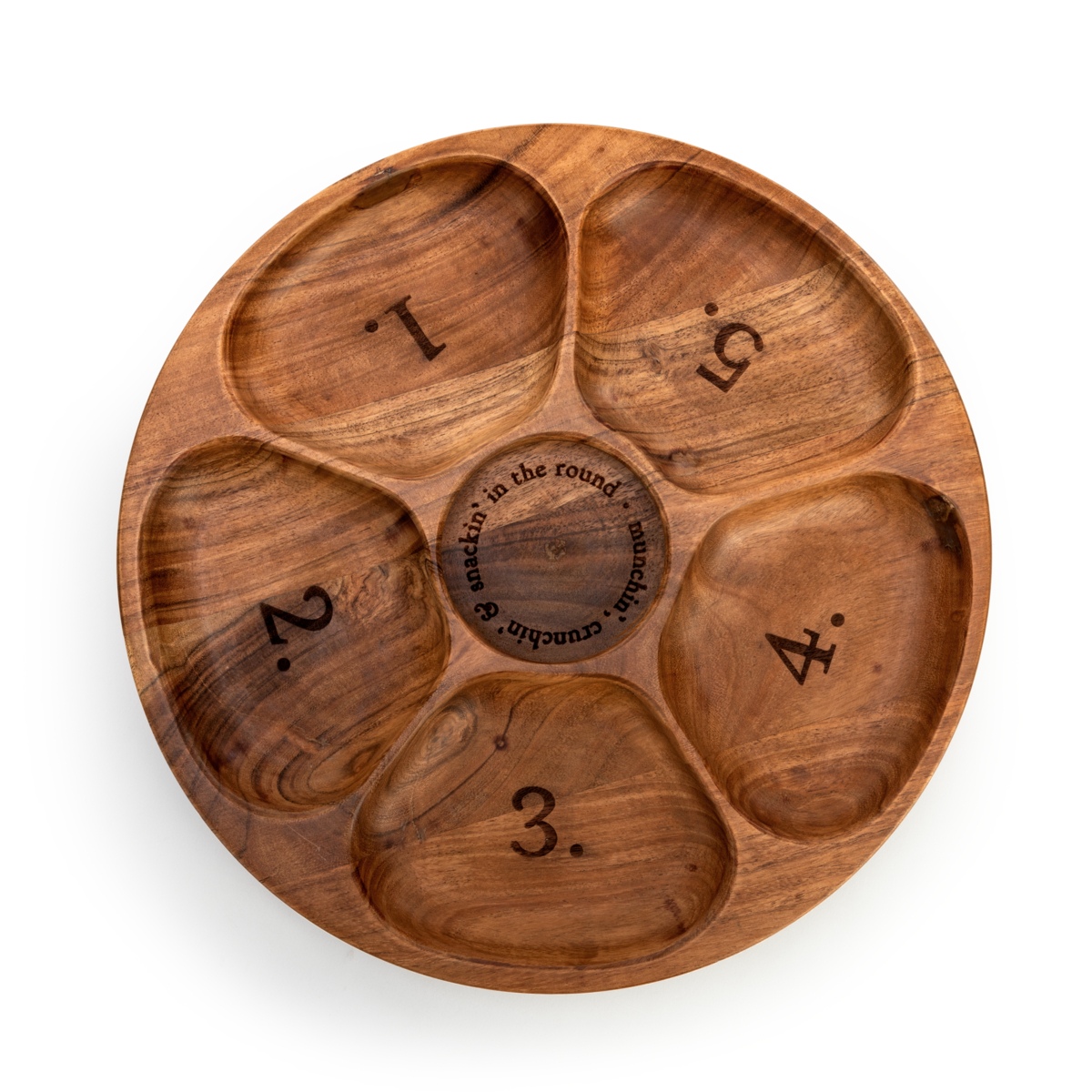 Number Divided Wood Serving Tray